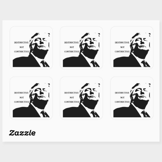 Trump/Destructive Not Constructive Sticker (Blatt)