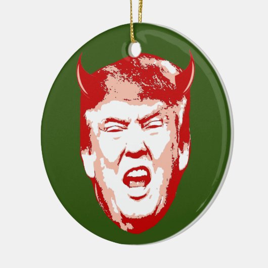 Trump Devil Head - Anti-Trump - Keramik Ornament (Links)