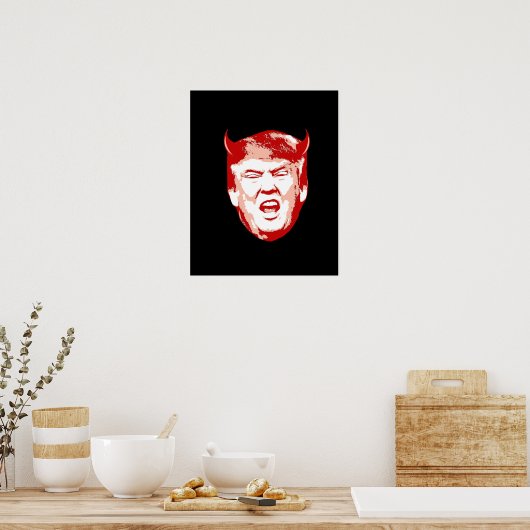Trump Devil Head - Anti-Trump - Poster (Küche)