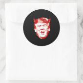 Trump Devil Head - Anti-Trump - Runder Aufkleber (Tasche)