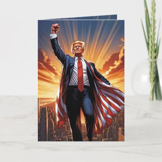 "Trump, die amerikanische Superhero-Grußkarte" Karte (Vorderseite)