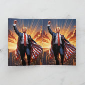 "Trump, die amerikanische Superhero-Grußkarte" Karte (Innenseite)