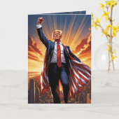 "Trump, die amerikanische Superhero-Grußkarte" Karte (Gelbe Blume)