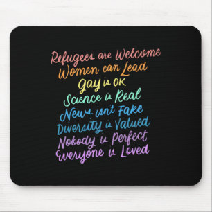 Trump Diversity Science Refugees Liebe Womens Righ Mousepad