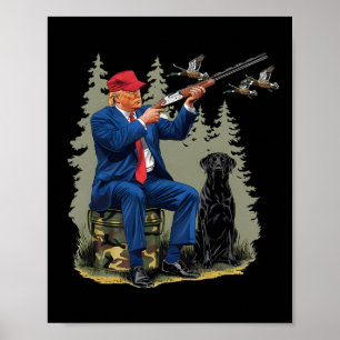 Trump Duck Jagd Donald Trump Old School Camoufl Poster