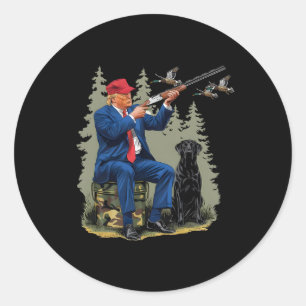 Trump Duck Jagd Donald Trump Old School Camoufl Runder Aufkleber