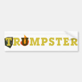 Trump Dumping Sticker 3 — Gold, Clear Autoaufkleber (Vorne)