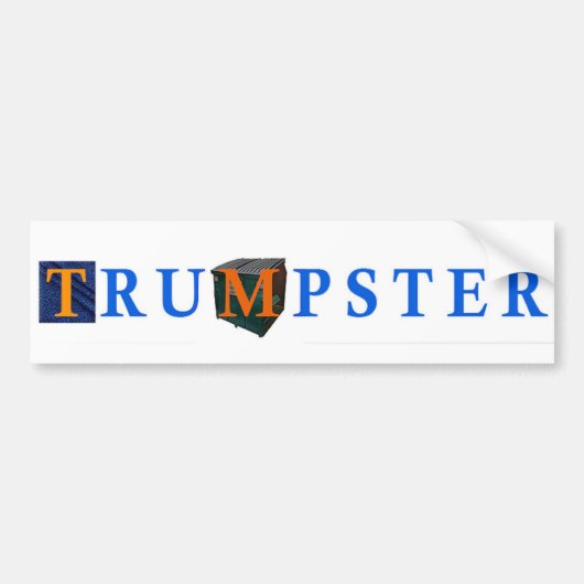 Trump Dumpster Sticker 2 — blau, weiß Autoaufkleber (Vorne)