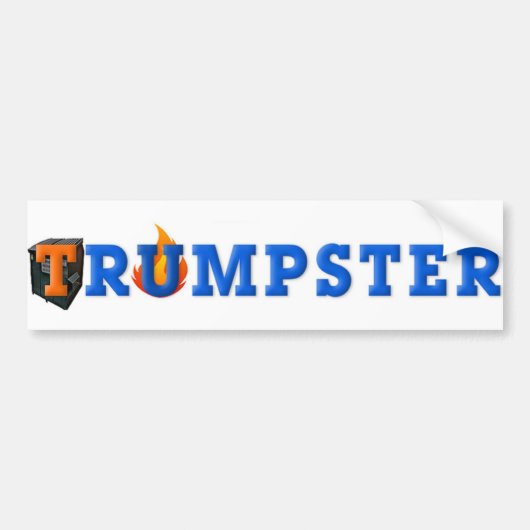 Trump Dumpster Sticker 3 — blau, weiß Autoaufkleber (Vorne)