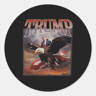 Trump Eagle US-Präsident 2024 nimmt Amerika zurück Runder Aufkleber