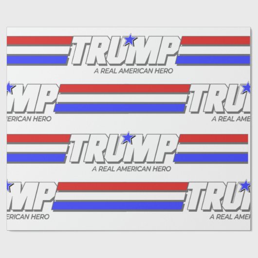 Trump - Ein echtes amerikanisches Heldenpackpapier Geschenkpapier (Flach)