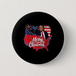 Trump Election Map Frohe Weihnachtsfeiertag Santa Button