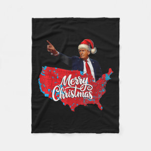 Trump Election Map Frohe Weihnachtsfeiertag Santa Fleecedecke