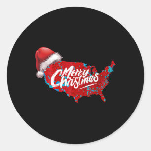 Trump Election Map Frohe Weihnachtsfeiertag Santa Runder Aufkleber