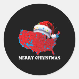 Trump Election Map Frohe Weihnachtsfeiertag Santa Runder Aufkleber
