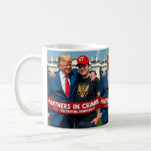 Trump Elon Partner in Crime AI Art Kaffeetasse