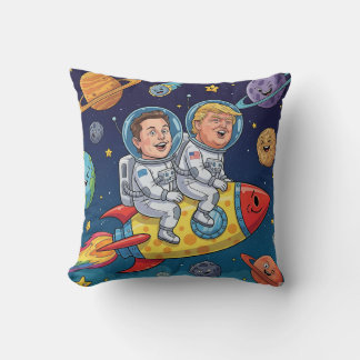 Trump & Elon Space Adventure, Cosmic Journey Kissen