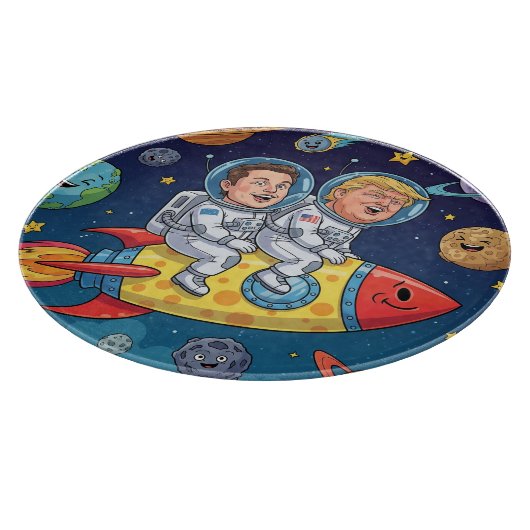Trump & Elon Space Adventure, Cosmic Journey Schneidebrett (Ecke)