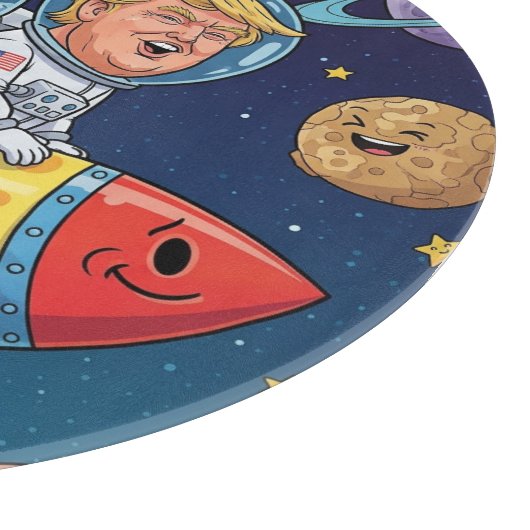 Trump & Elon Space Adventure, Cosmic Journey Schneidebrett (Ecke)