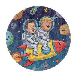 Trump & Elon Space Adventure, Cosmic Journey Schneidebrett