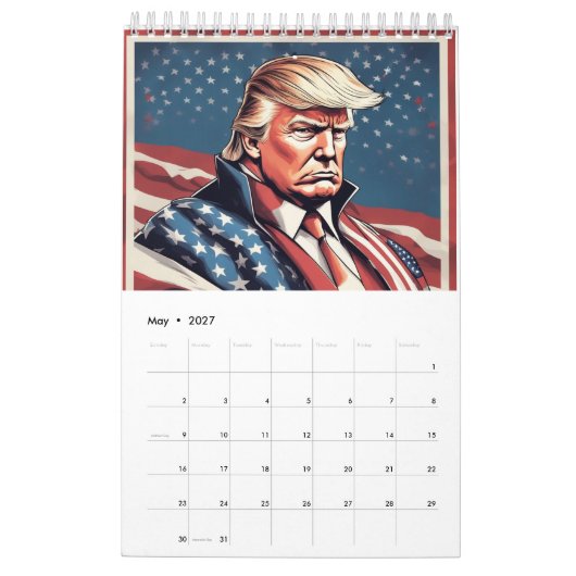 Trump Epic American Flag Calendar Kalender (Mai 2027)