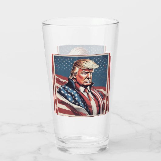 Trump Epic American Flag Trinkbehälter Glas (Rückseite)