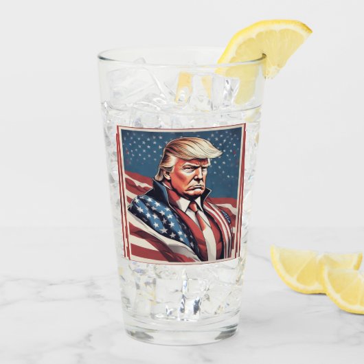 Trump Epic American Flag Trinkbehälter Glas (Rückseite Ice)