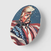 Trump Epic American Flag Wall Clock Runde Wanduhr (Winkel)