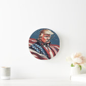 Trump Epic American Flag Wall Clock Runde Wanduhr (Zuhause)