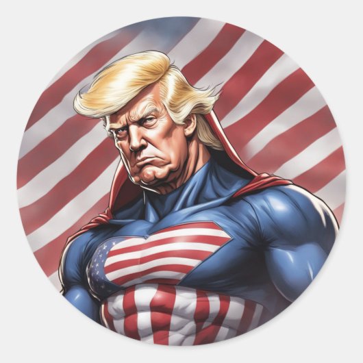 Trump Epic Superhero Sticker (Vorderseite)