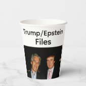 Trump/Epstein Akten Papierbecher (Rückseite)