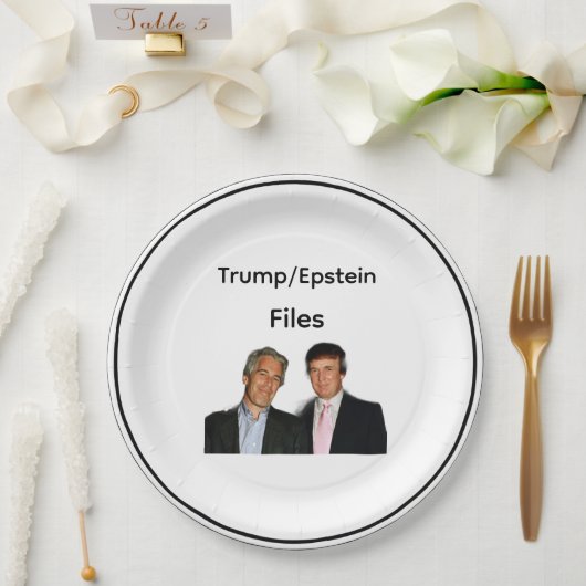 Trump/Epstein Akten Papierplatte Pappteller (Hochzeit)