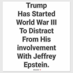 Trump-Epstein Weltkrieg 3 Hankamer Artjunkhaus Art Aufkleber