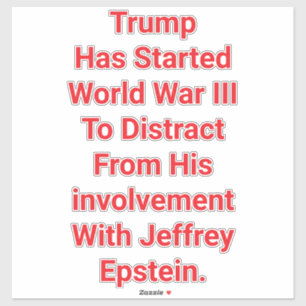 Trump-Epstein Weltkrieg 3 Hankamer Artjunkhaus Kun Aufkleber