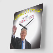 Trump: Er ist mein Präsident Quadratische Wanduhr (Winkel)