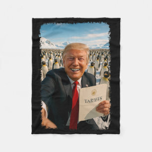 Trump erhebt Zoll auf Pinguin Ironische Politik M Fleecedecke