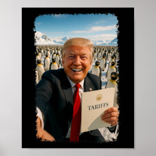 Trump erhebt Zölle auf Pinguine Ironie-Politik m Poster