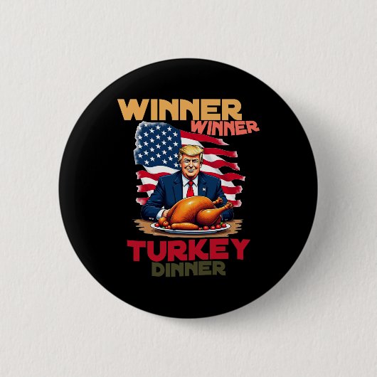 Trump Erntedank Gewinner Türkei Abendessen Coo Button (Vorderseite)