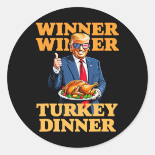 Trump Erntedank Humor Lustig Trump Gewinner Gewinn Runder Aufkleber