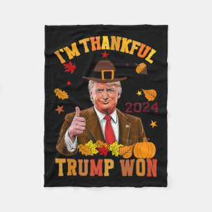 Trump Erntedank Ich bin dankbar Trump 2 gewonnen Fleecedecke