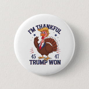 Trump Erntedank Ich bin dankbar Trump gewonnen 5 Button