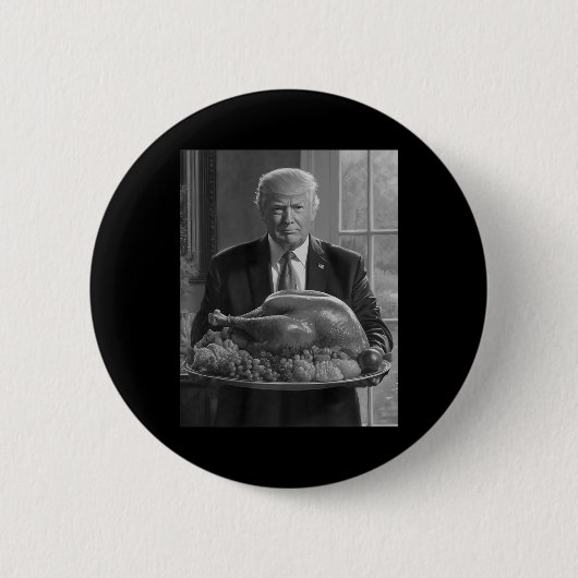 Trump Erntedank Türkei Funny Celebration Button (Vorderseite)