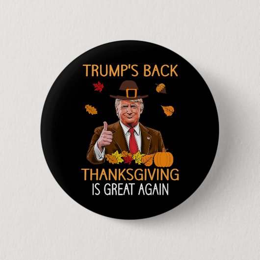 Trump-Erntedank Türkei Herbstfall Dankbarkeit Männ Button (Vorderseite)