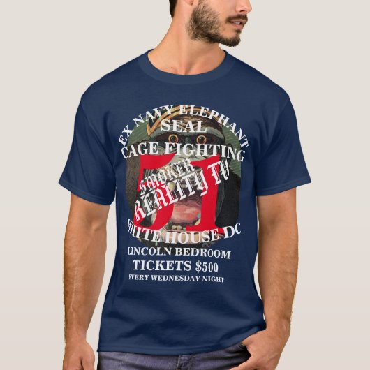 Trump Ex Navy Elephant Siegel Cage Fighting T-Shirt (Vorderseite)