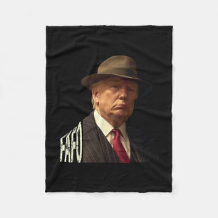 Trump Fafo Design Uni-Erwachsene Schwarz Humorvoll Fleecedecke