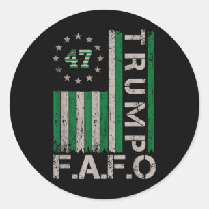 Trump Fafo F rund um die Flag St. Patricks Runder Aufkleber