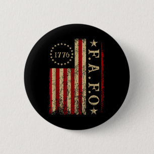 Trump Fafo F rund um die Retro-Fahne Button