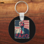 Trump Fafo F rund um die Retro-Fahne Schlüsselanhänger (Vorderseite)