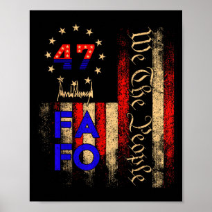 Trump Fafo F rund um die Vintage US-Flagge Poster