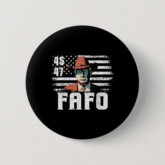 Trump Fafo US Flag Funny Trump 4. Juli Button (Vorderseite)